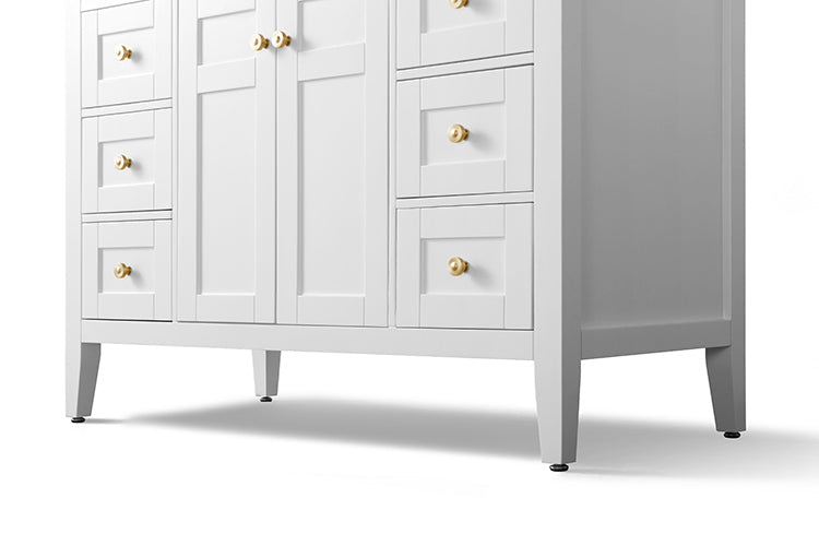 Maili Bathroom Vanity with Sink and Carrara White Marble Top Cabinet Set