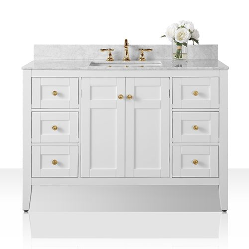 Maili Bathroom Vanity with Sink and Carrara White Marble Top Cabinet Set