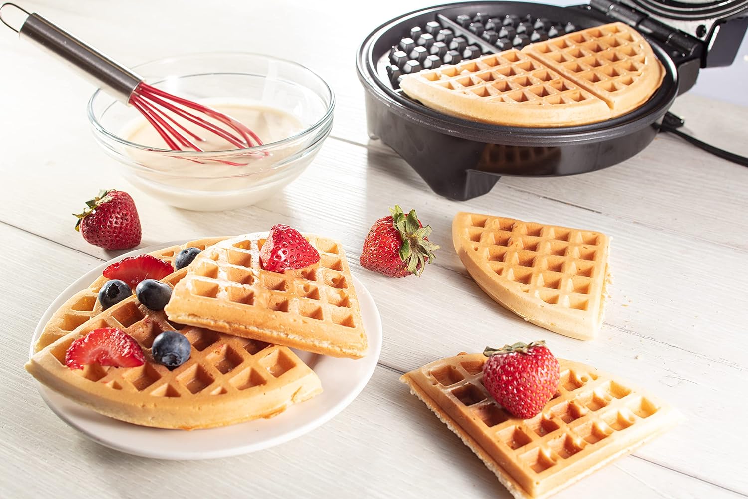 Waffle Maker by Cucina Pro -  Non-Stick Belgian Waffle Maker – Fast, Easy, and Convenient Waffle Cooking