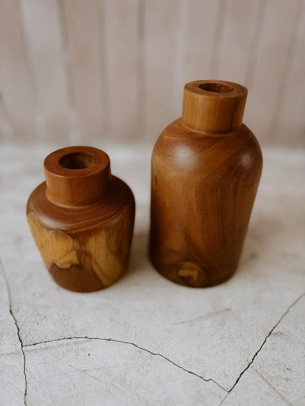 Teak Flower Vases