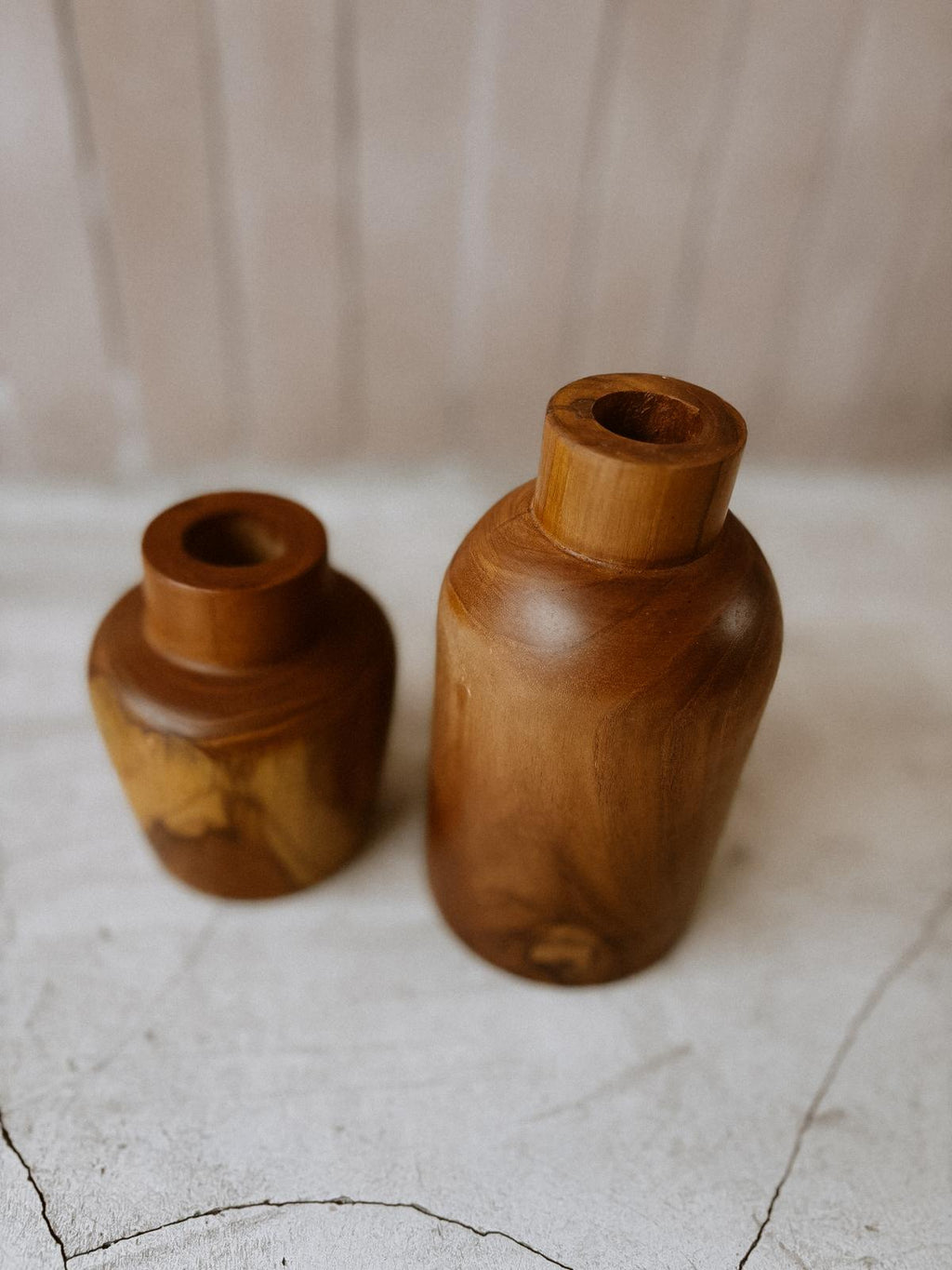 Teak Flower Vases