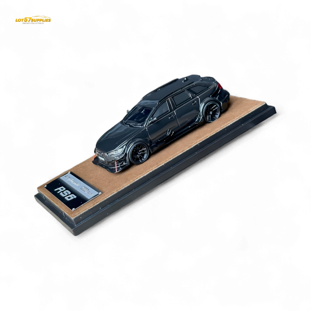 Qidian Model Audi RS6 Avant (C7) Crock Station wagon DTM Wide-Body Modified - Black 1/64