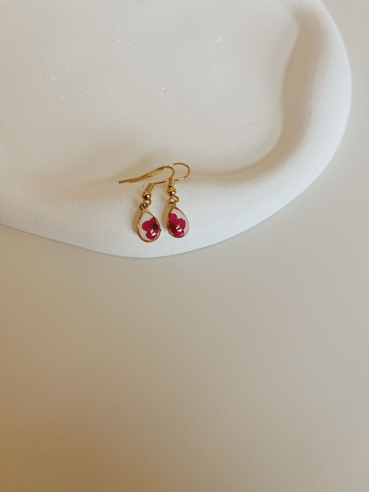 Wildflower Gold Dangle Earrings Small Pendant