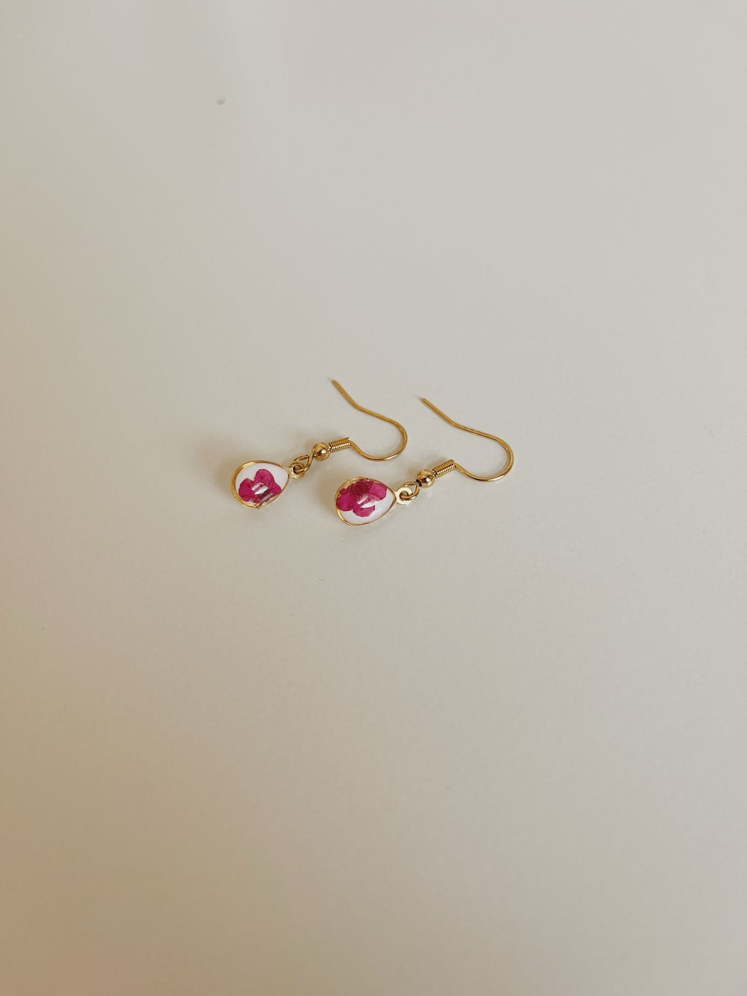 Wildflower Gold Dangle Earrings Small Pendant