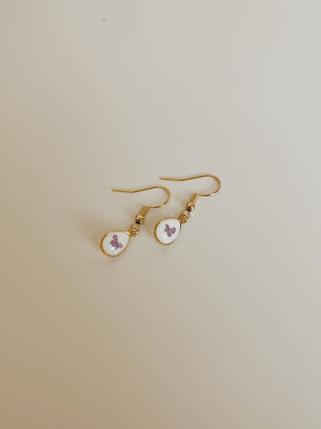 Wildflower Gold Dangle Earrings Small Pendant