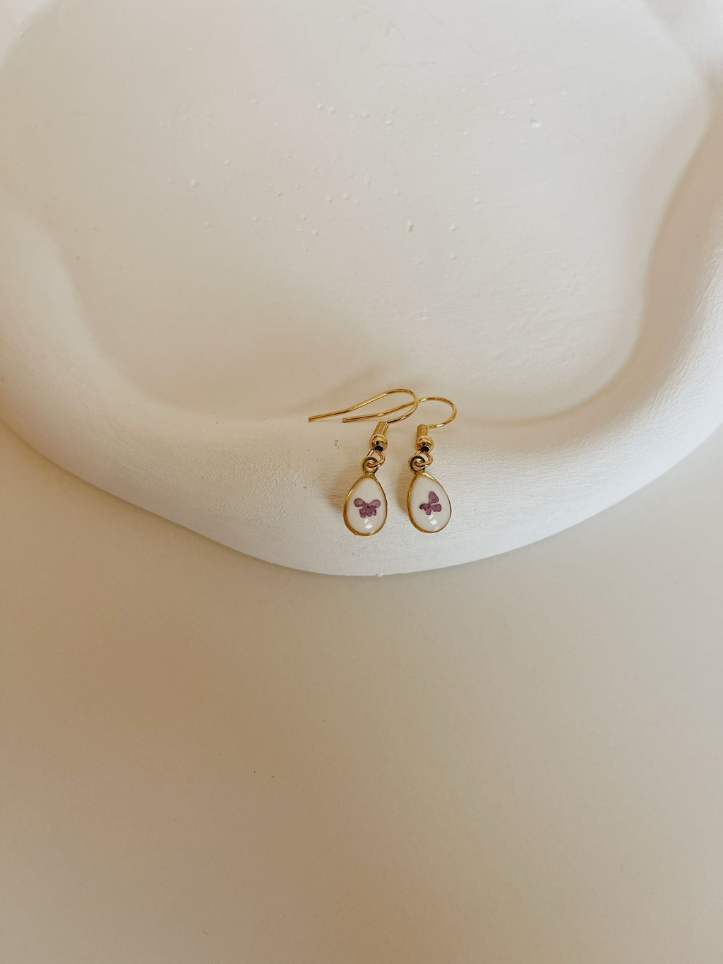 Wildflower Gold Dangle Earrings Small Pendant