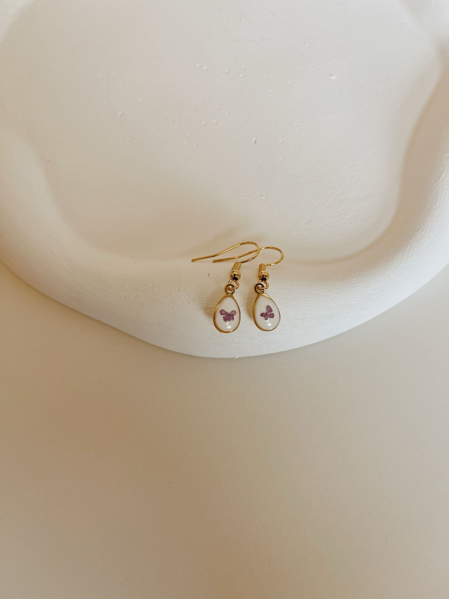 Wildflower Gold Dangle Earrings Small Pendant