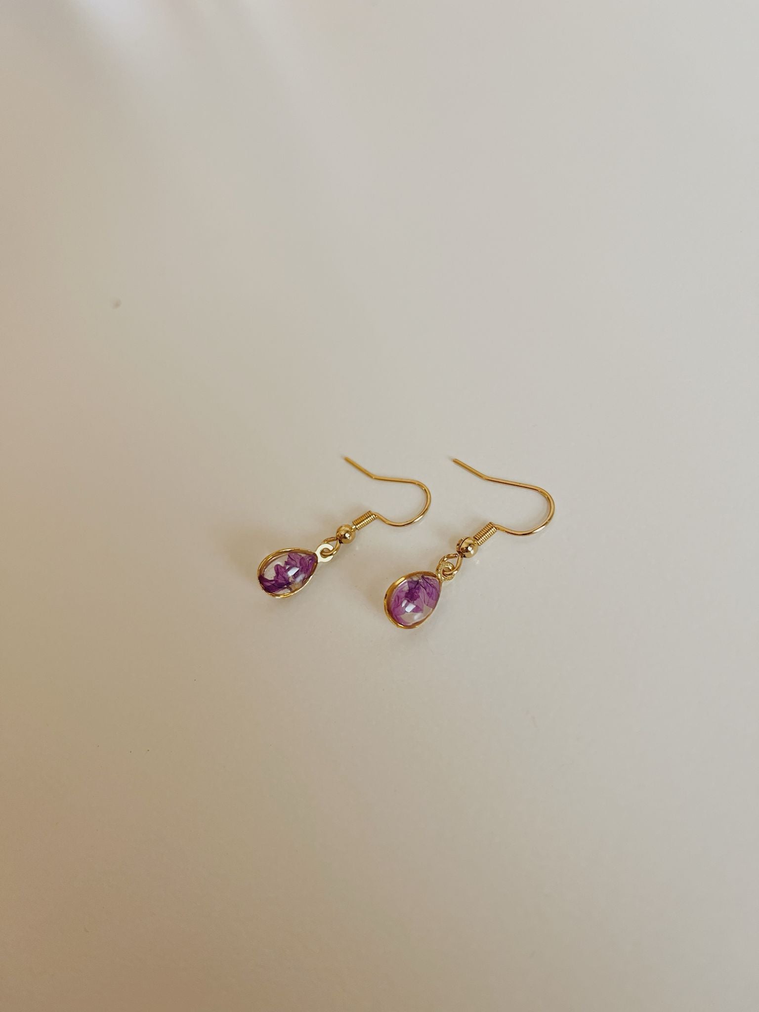 Wildflower Gold Dangle Earrings Small Pendant