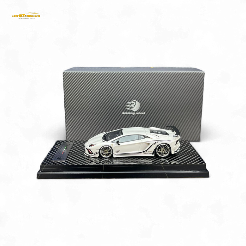 Rotating Wheel Rowen Aventador S - Pearl White 1/64