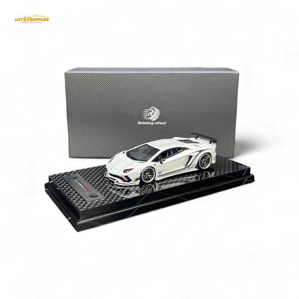 Rotating Wheel Rowen Aventador S - Pearl White 1/64