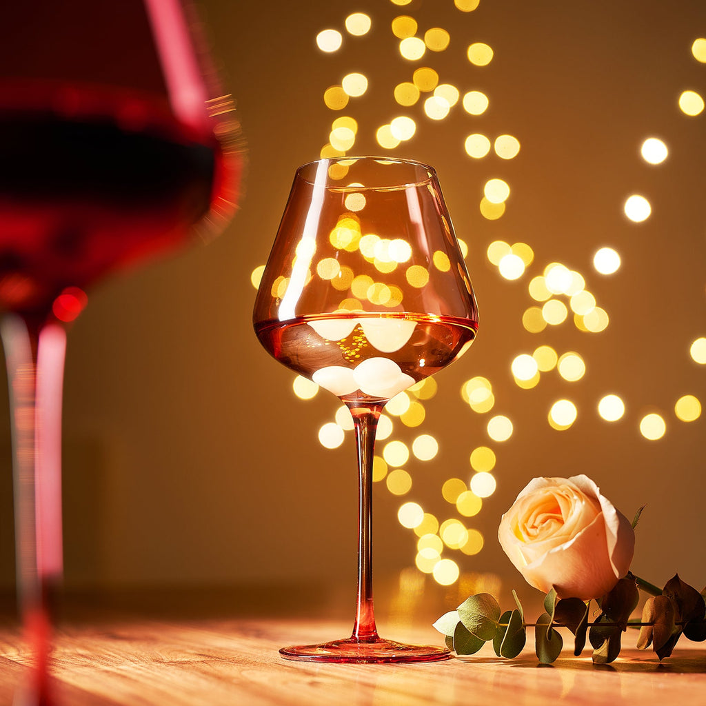 Love Stemmed Wine Glassware & Quartz Stone Chillers Set