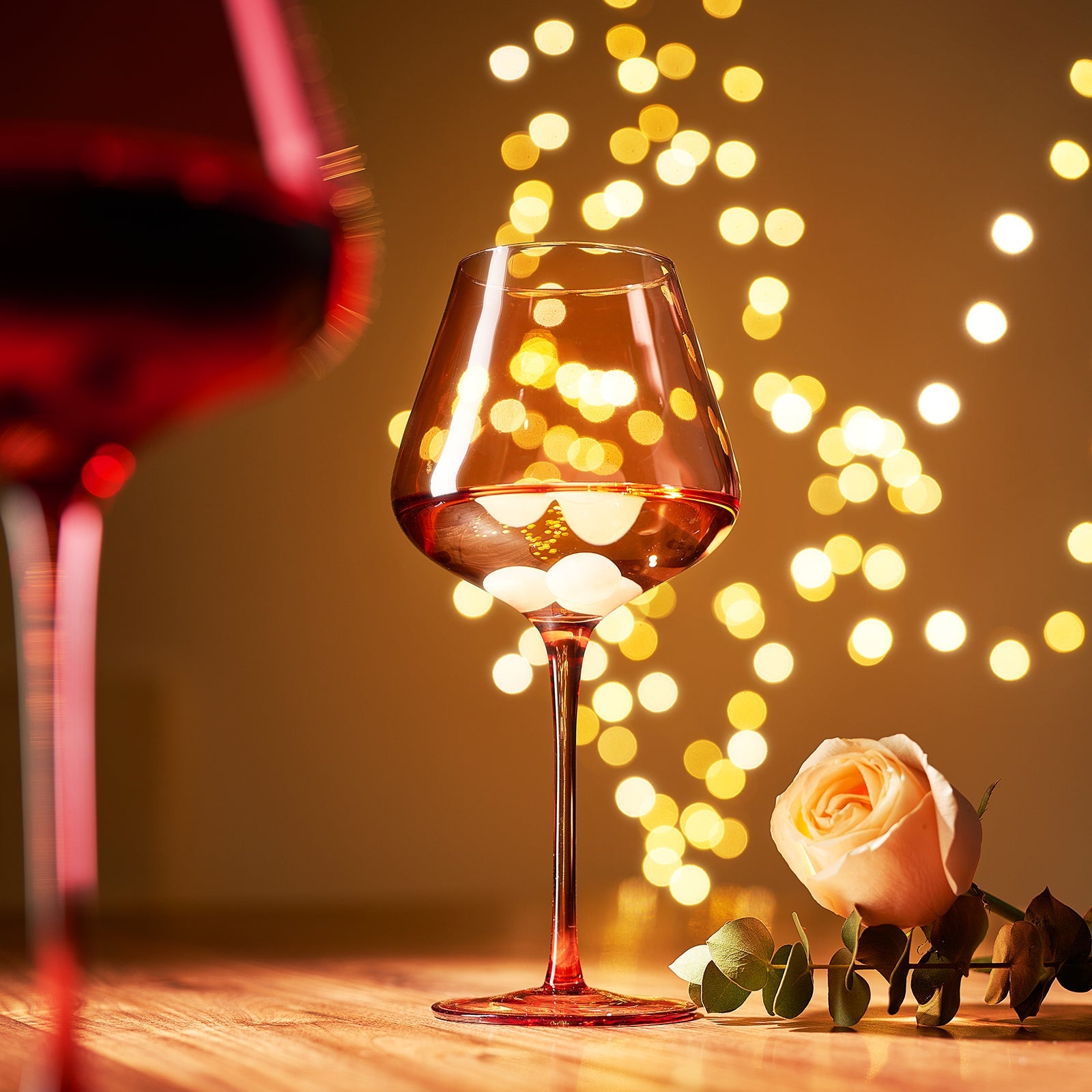 Love Stemmed Wine Glassware & Quartz Stone Chillers Set