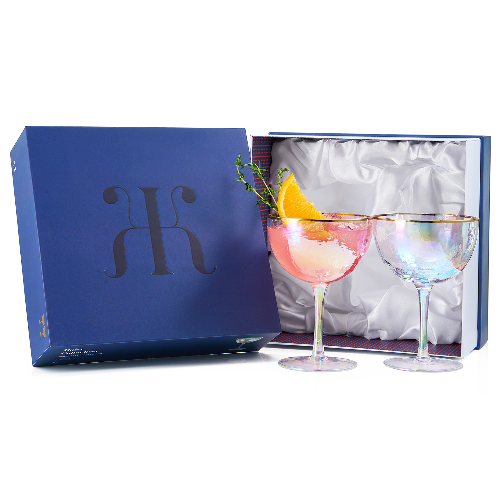 Dulce Champagne Coupe Cocktail Glassware, Set of 2