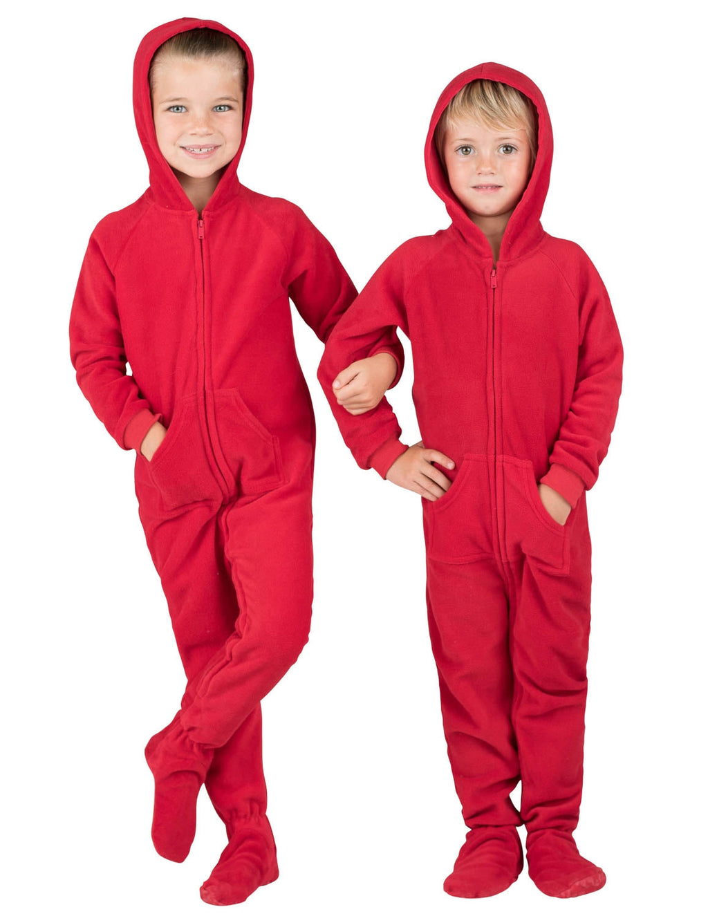 Bright Red Toddler Hoodie Fleece Onesie