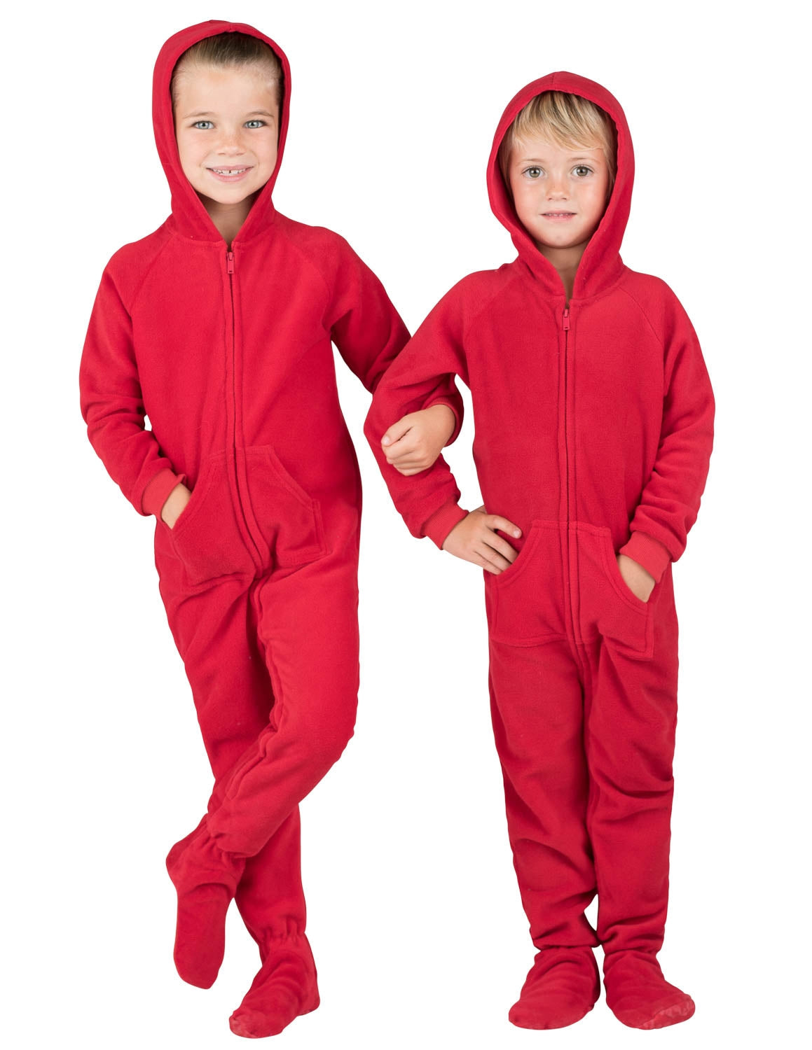 Bright Red Toddler Hoodie Fleece Onesie