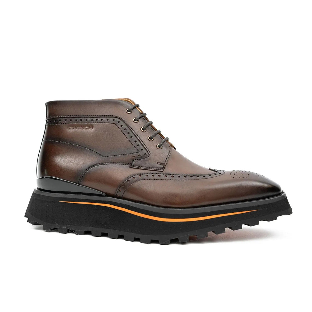 Zipper Brogue Martin Boots 2890 Coffee