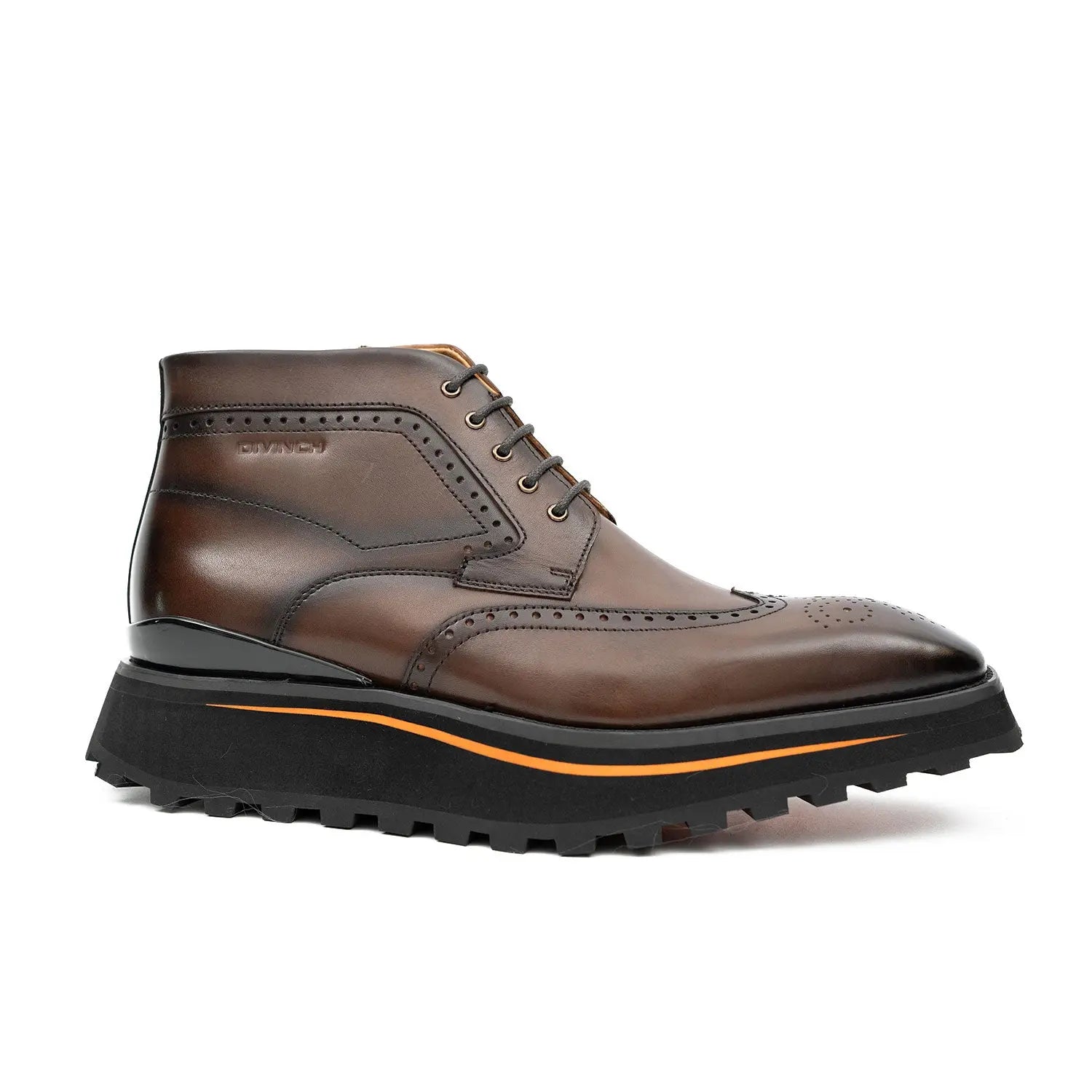 Zipper Brogue Martin Boots 2890 Coffee