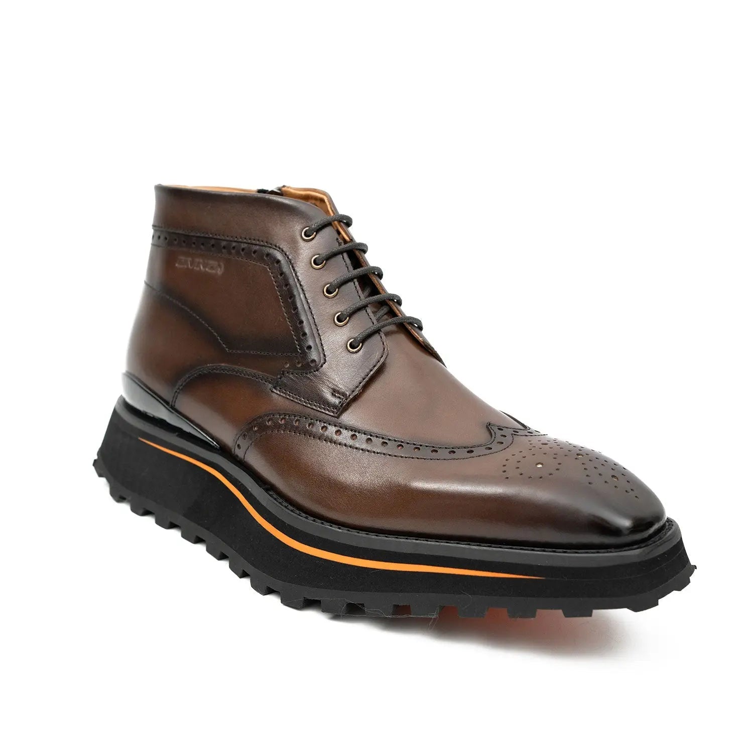 Zipper Brogue Martin Boots 2890 Coffee