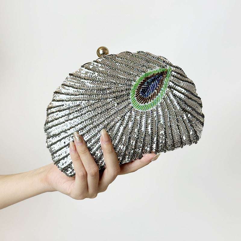 The Peacock Shell - Beaded Clutch Inspired by Nature