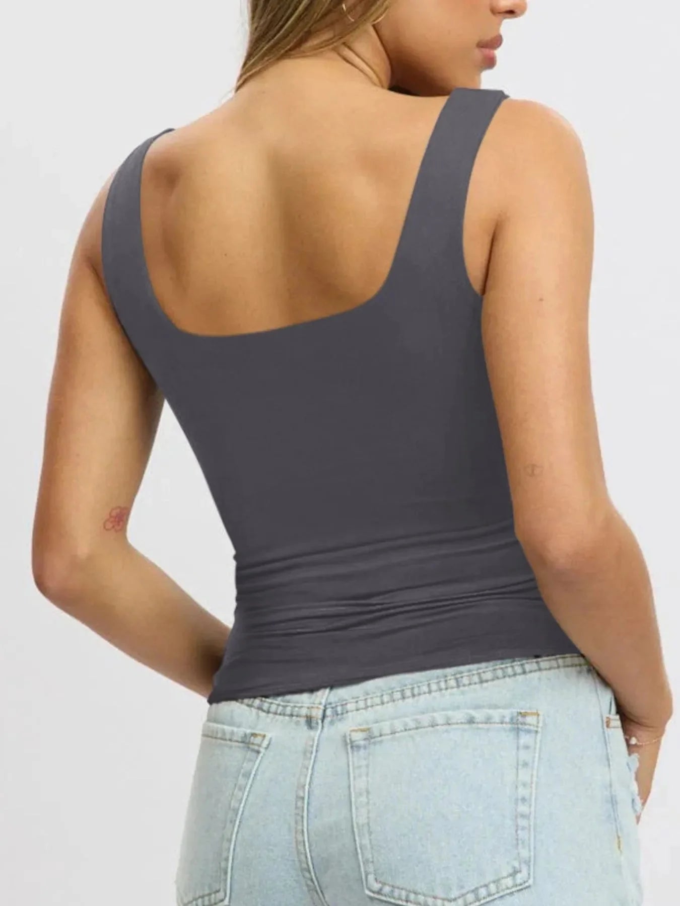 Women's Square Neck Wide Strap Tank Top