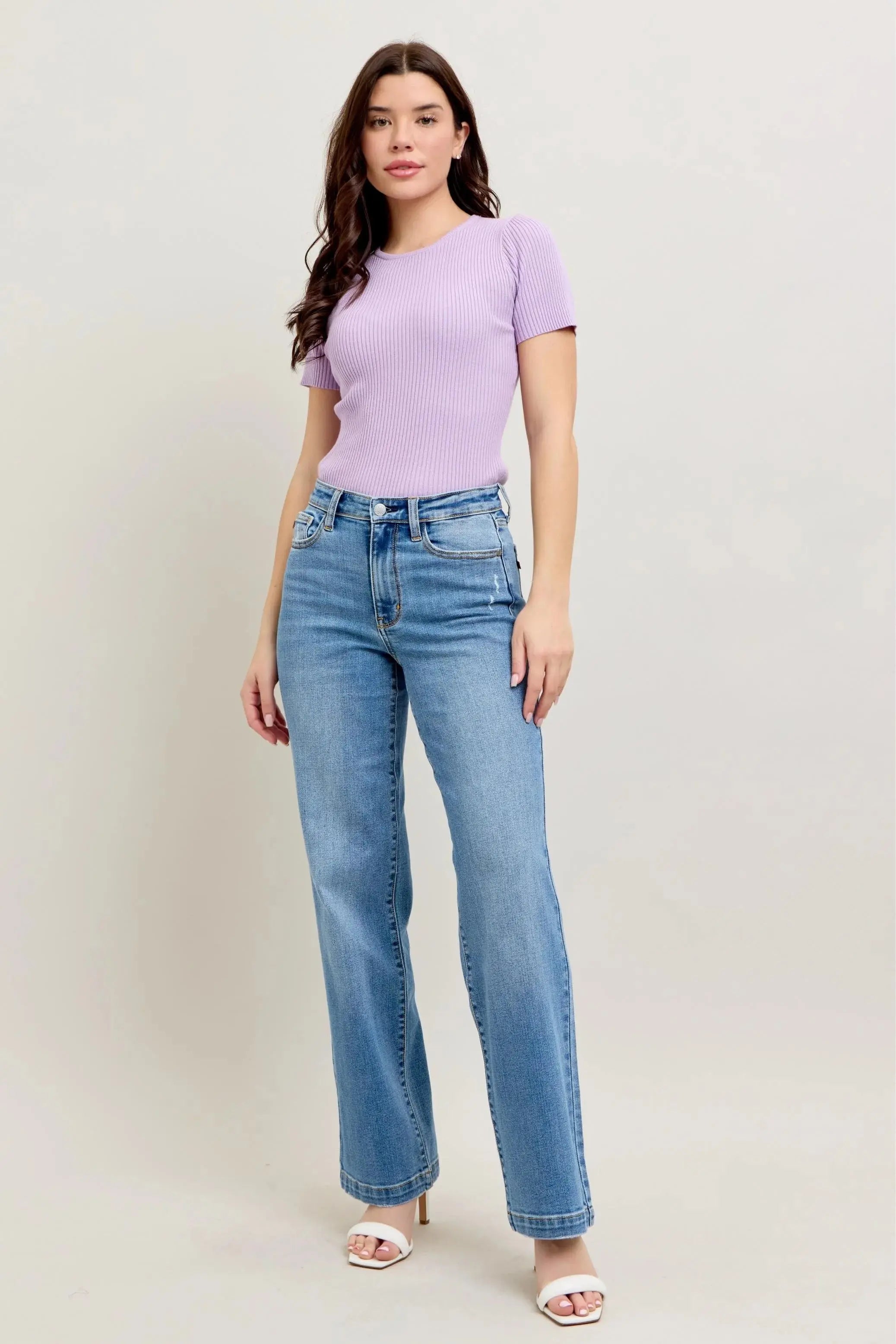 Full Size/Plus Size High Waist Straight Leg Judy Blue Jeans