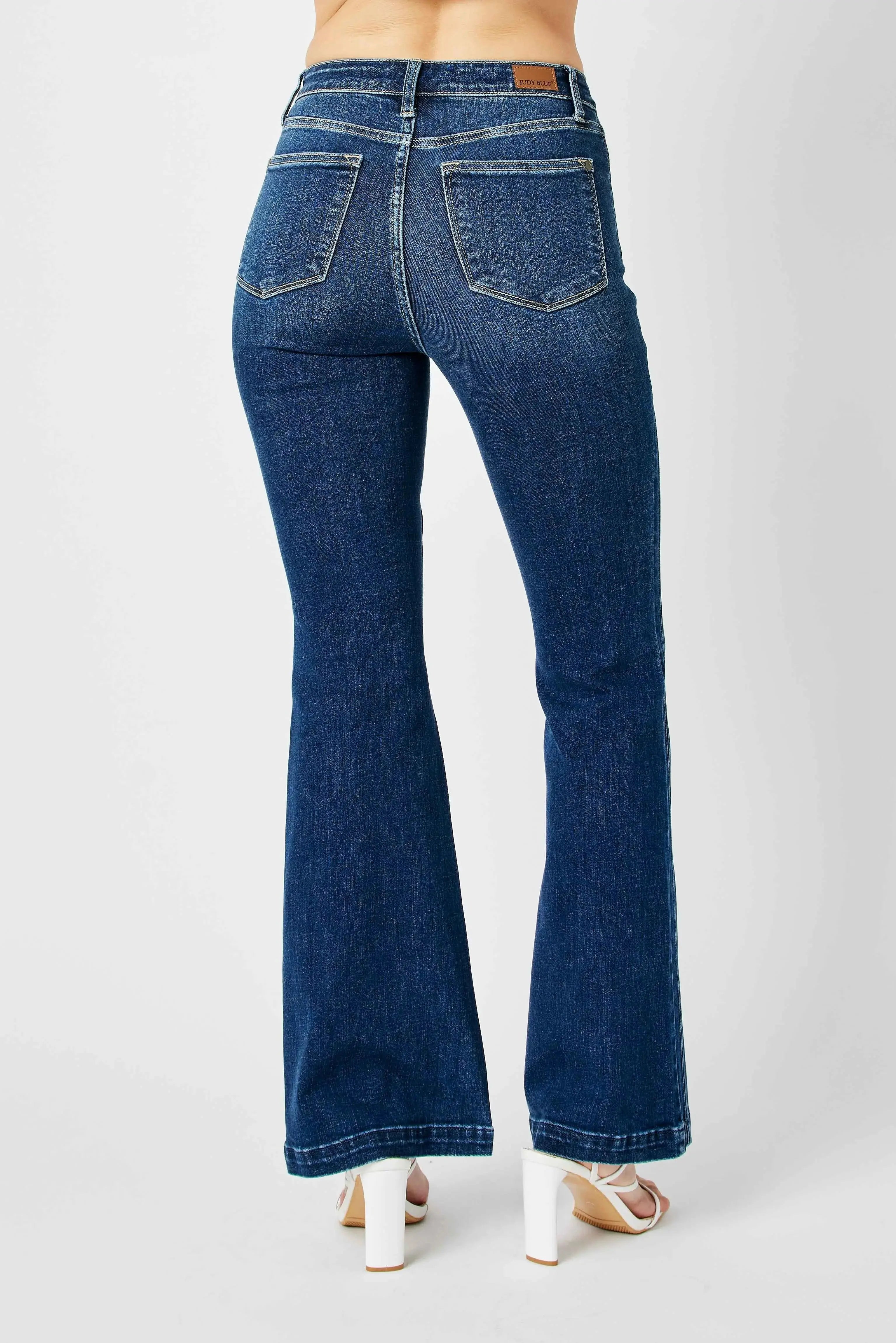 Plus Size High Waist Flare Judy Blue Jeans with Side Seam Detail