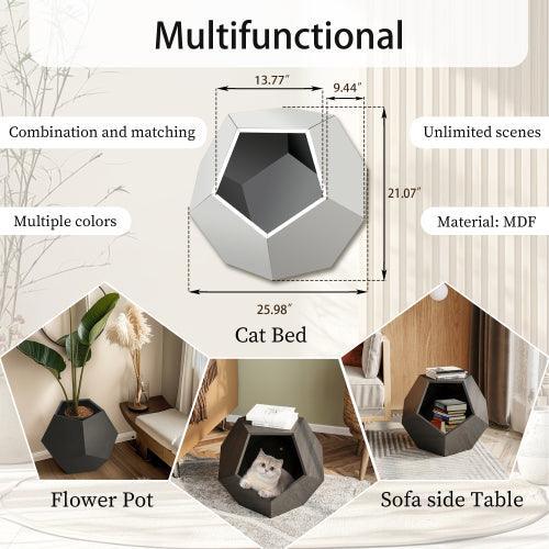 25.98'' Modern Pet Furniture Cat Carrier, Sofa Side Table, Planter MDF Multifunctional Furniture, Burmese Sumac