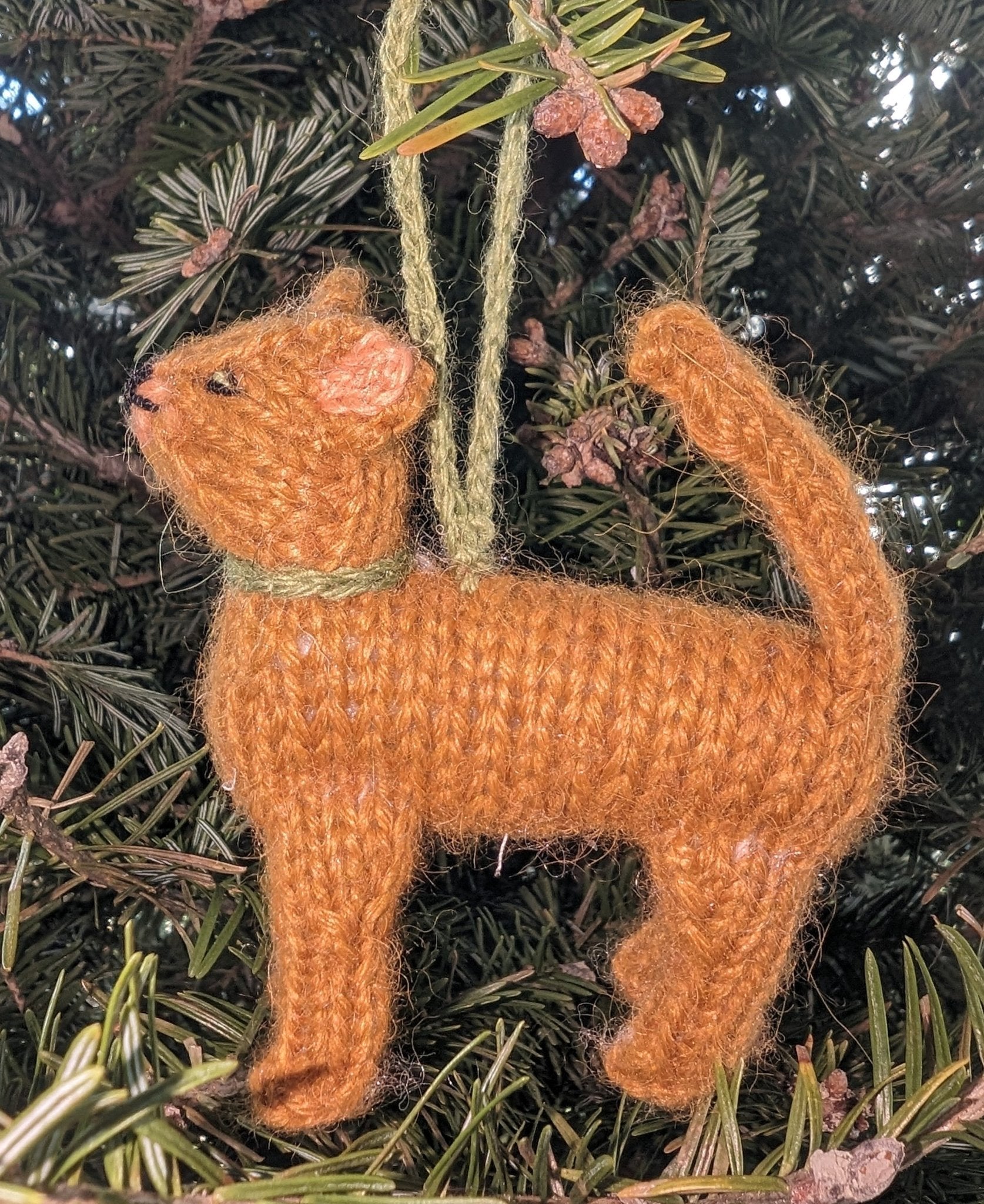 Abyssinian Cat Hand Knit Christmas Ornament Arcadia Home
