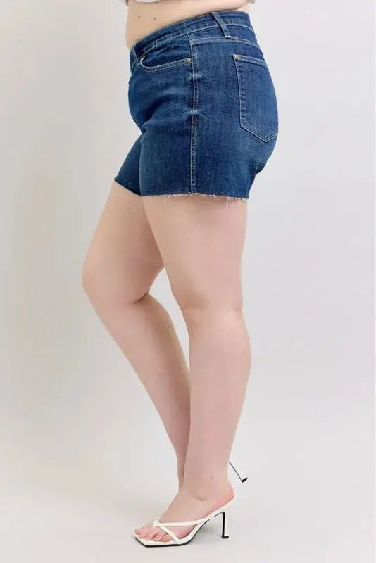 Judy Blue Jeans - Full Size High Waist Criss-Cross Waistband Denim Shorts