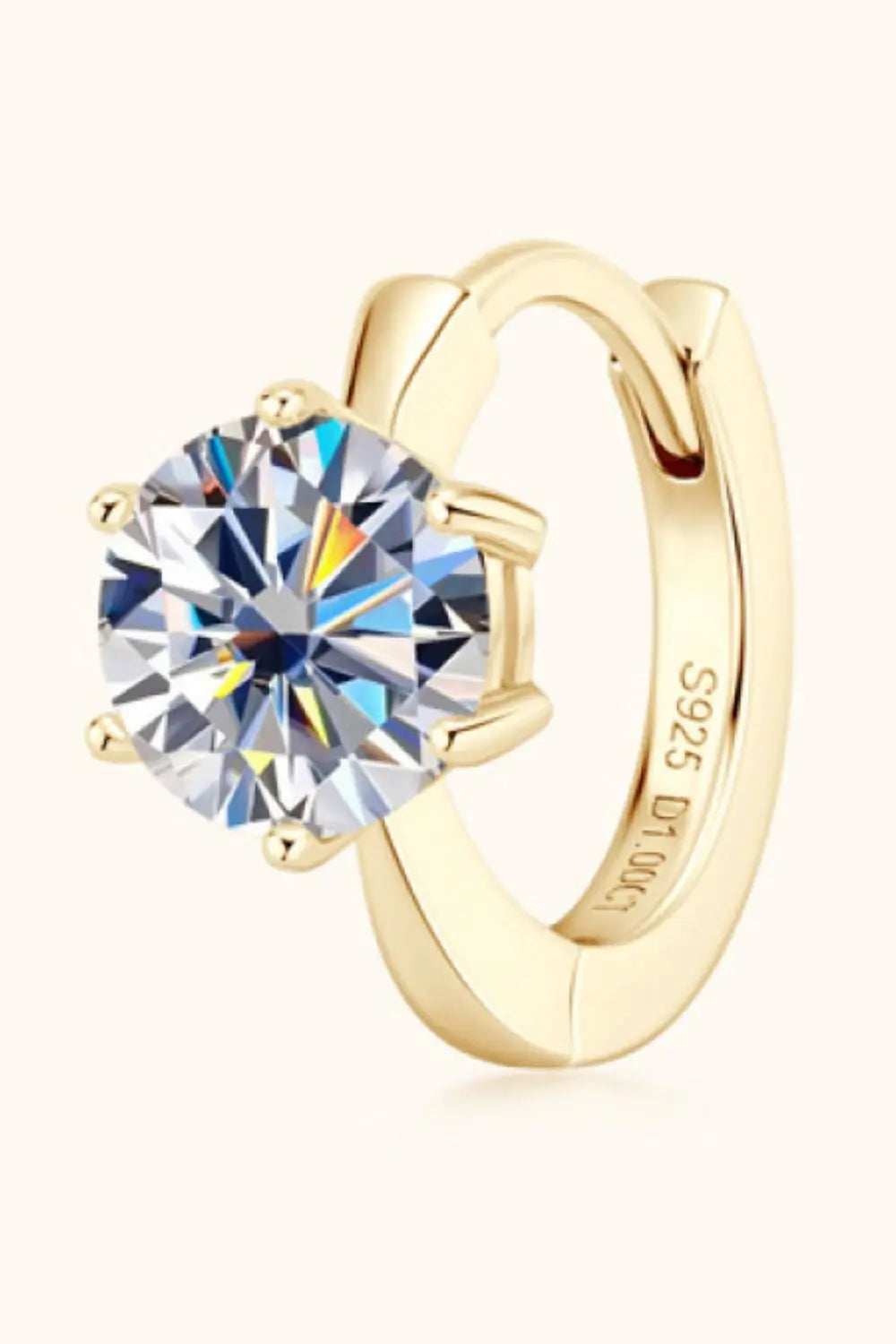 2 Carat Certified Moissanite Sterling Silver Huggie Earrings