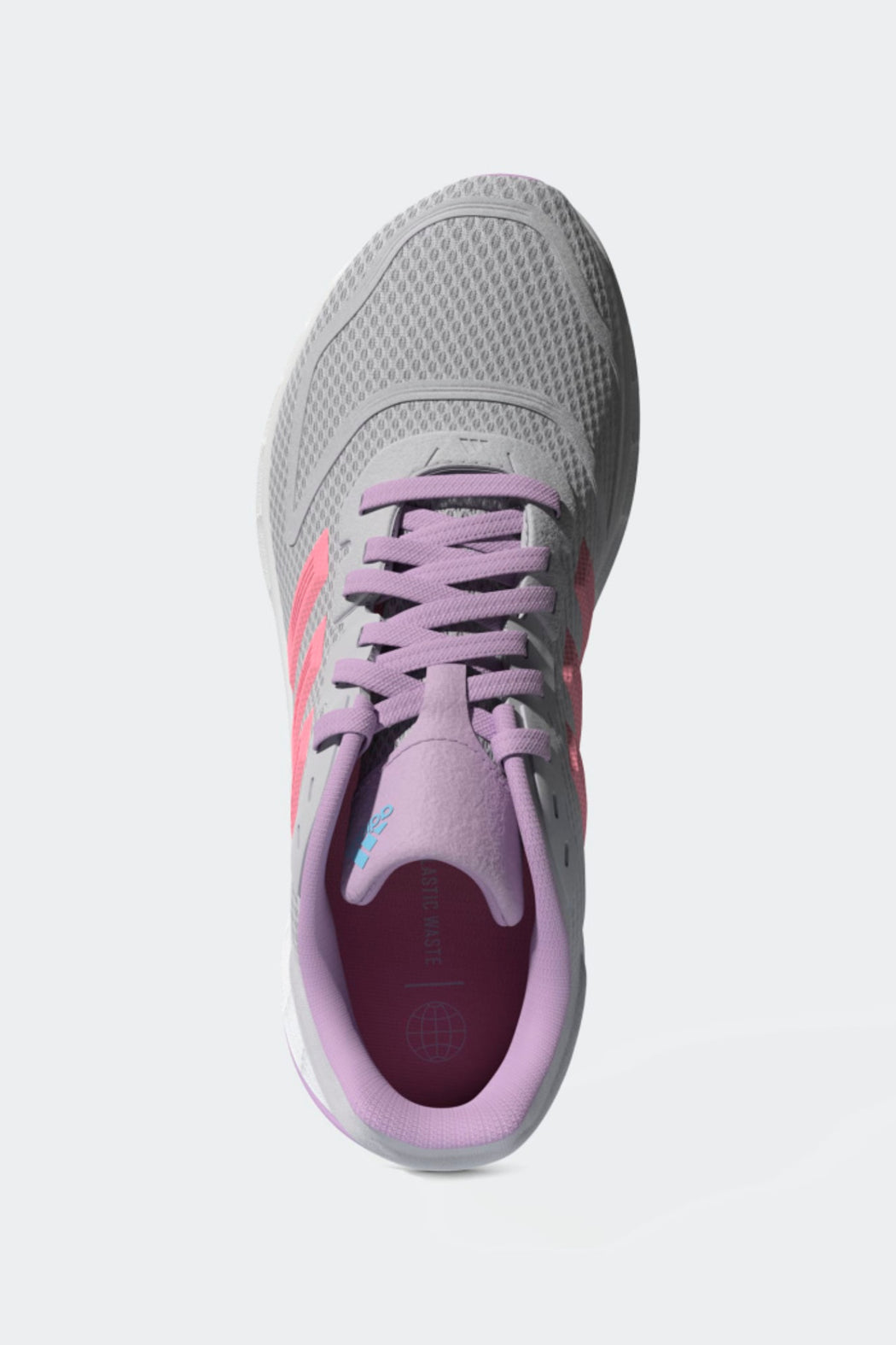 Adidas Girls Duramo 10 k Lace Up Sneaker in Grey/Pink/Purple
