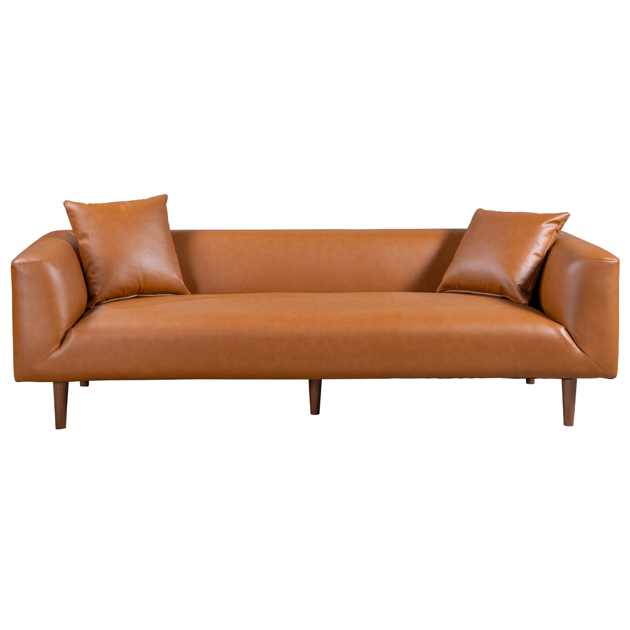 Elwood Cognac Vegan Leather Sofa – Designer Sofa – Curated by SHOPLOBB