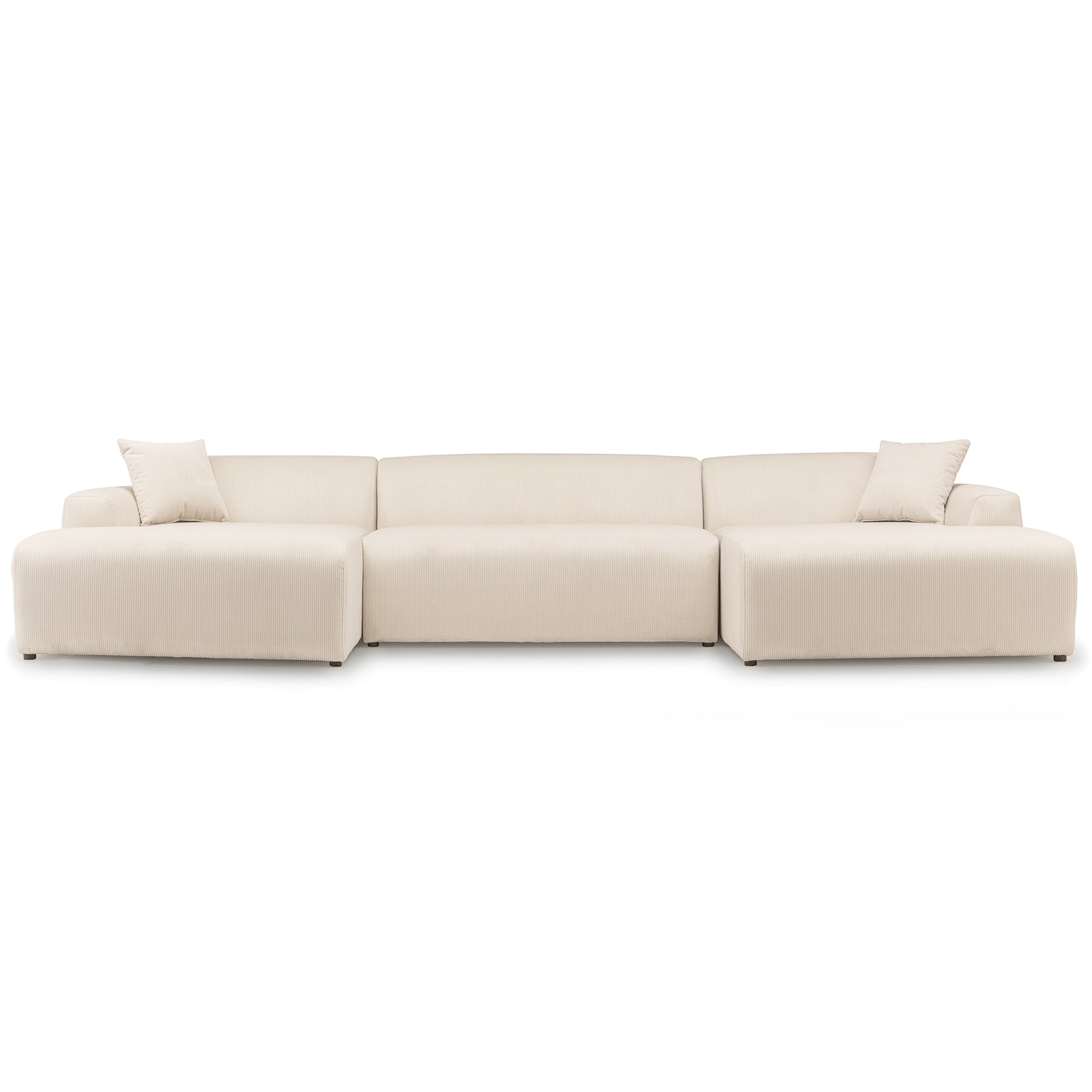 Mar U-Shape Corner Sofa - Cream Corduroy – Designer Sofa – Curated by 