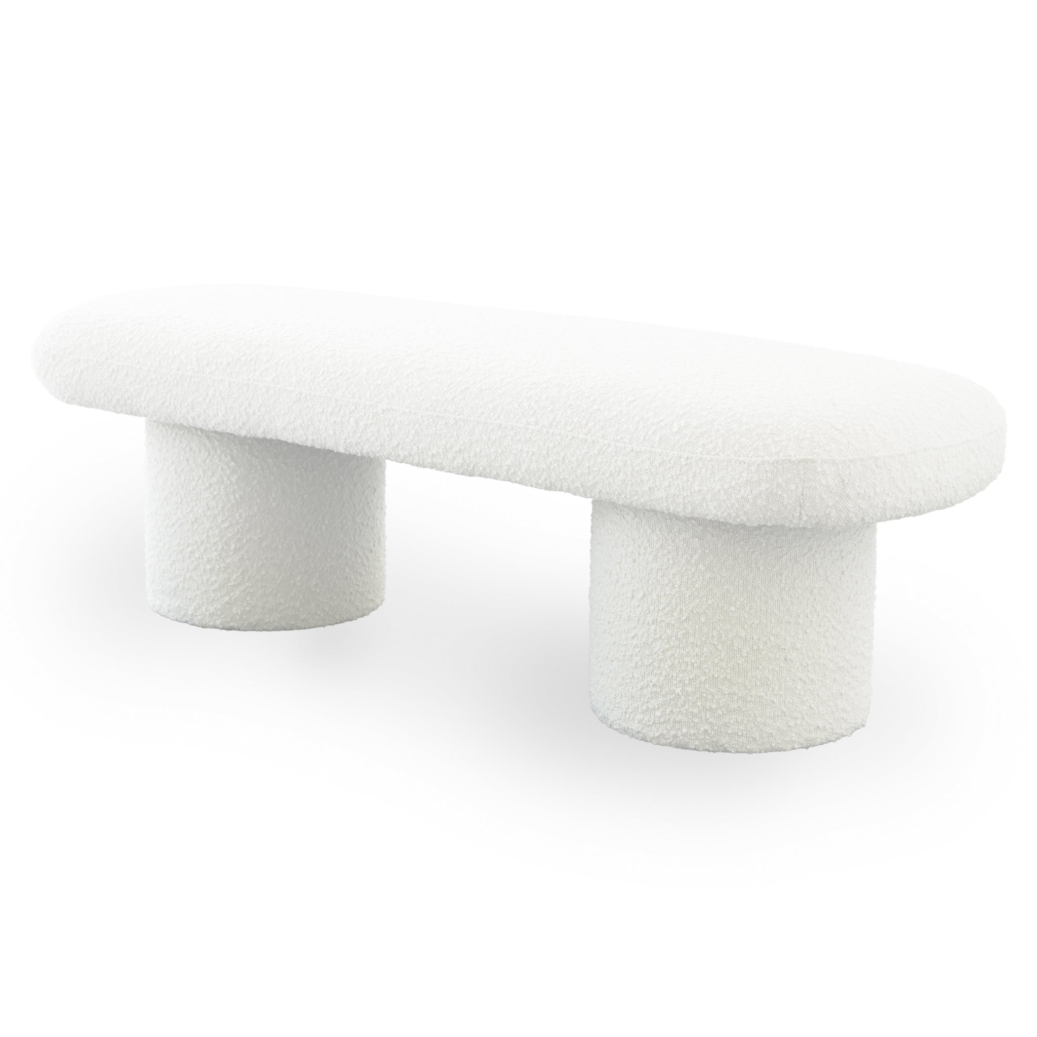 Randolph Ivory Boucle Bench – Luxury Modern Seating – Curated by SHOPL