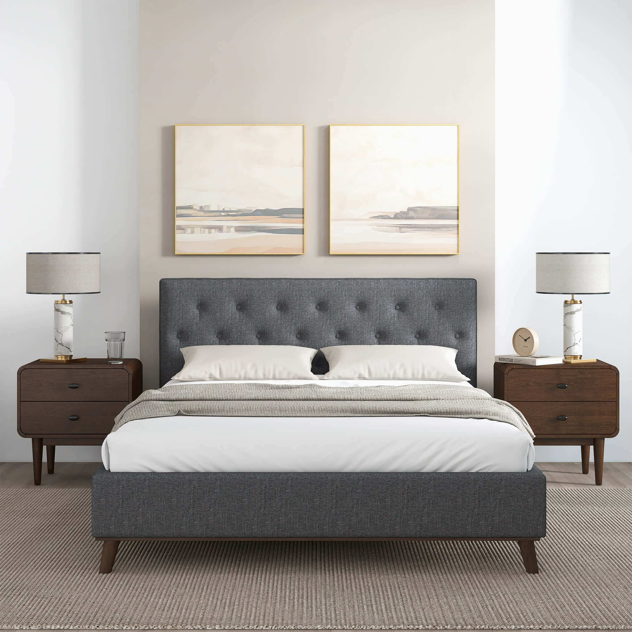 Graceville  King Fabric Platform Bed – Premium Upholstered Bed – Curat