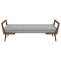 Cora Mid Century Modern Grey Fabric Bench