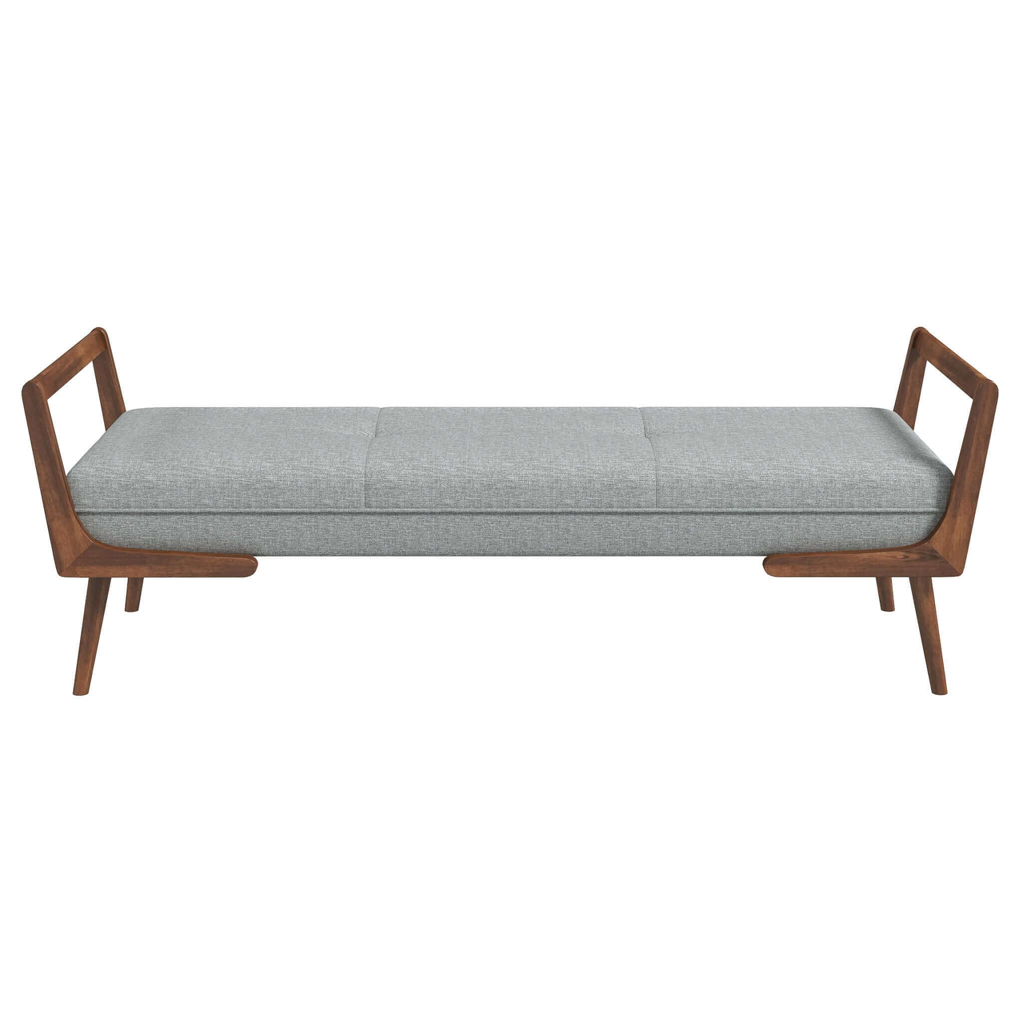 Cora Mid Century Modern Grey Fabric Bench – Luxury Modern Seating – Cu