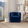 Delaney Dark Blue Velvet Swivel Chair