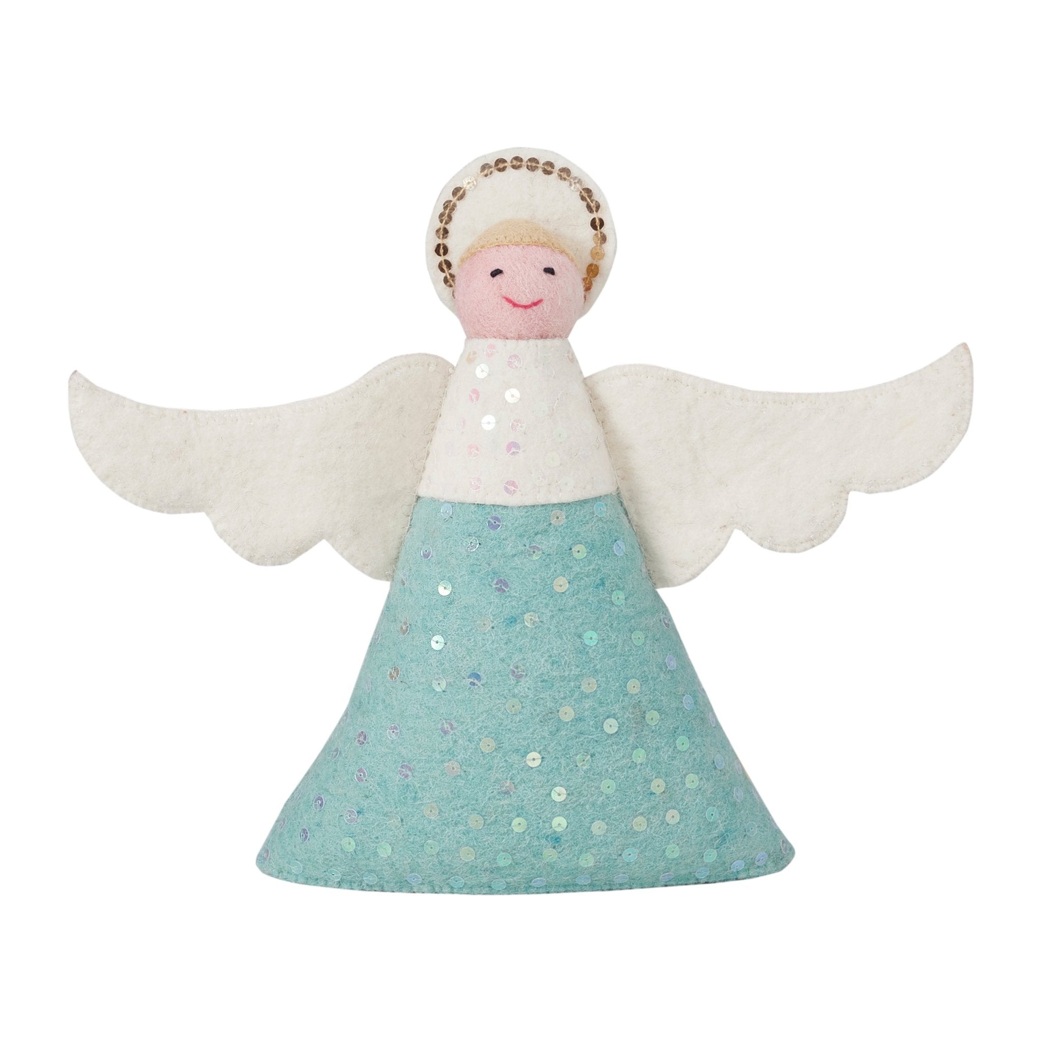 Handmade Blue Angel Christmas Tree Topper Arcadia Home