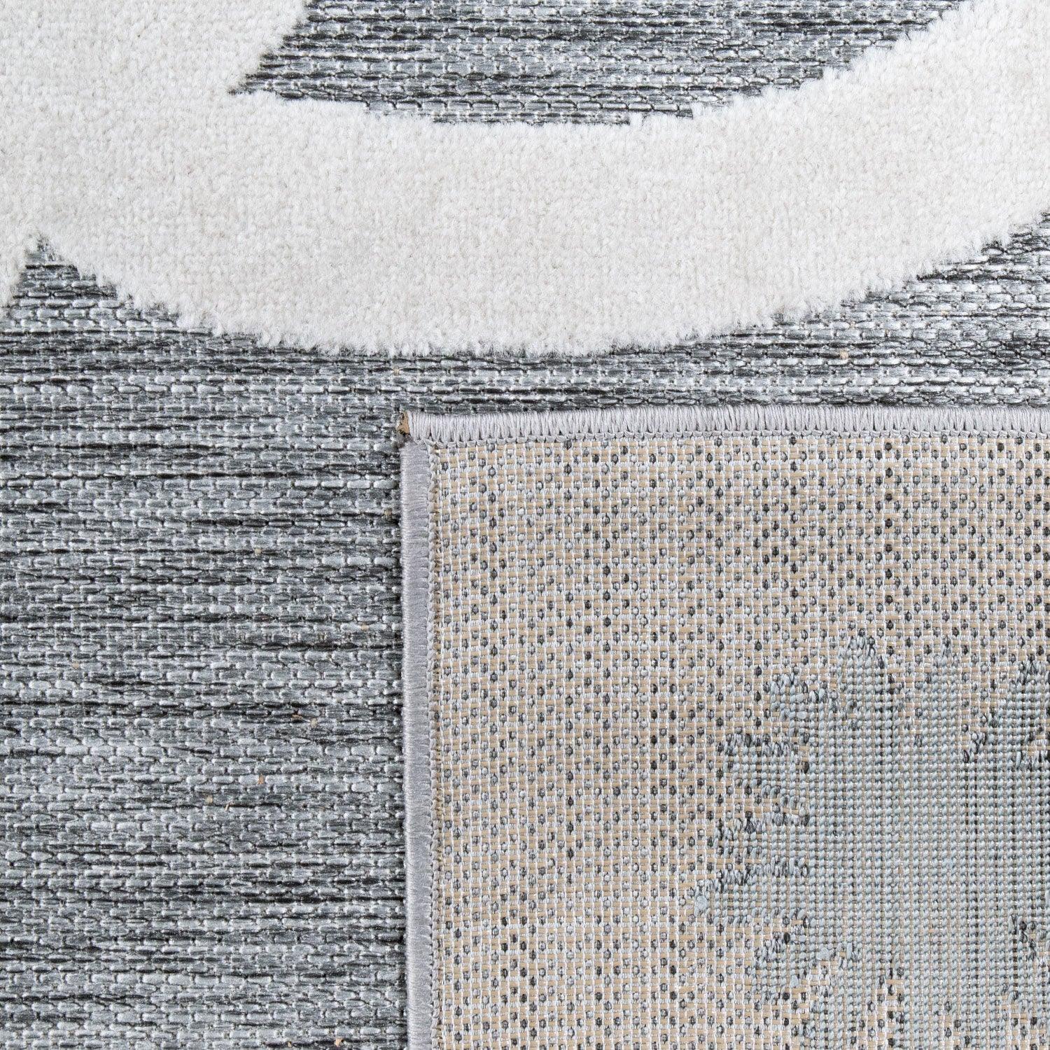 Kids Rug Lilo with Cute Llama Motif - Grey White