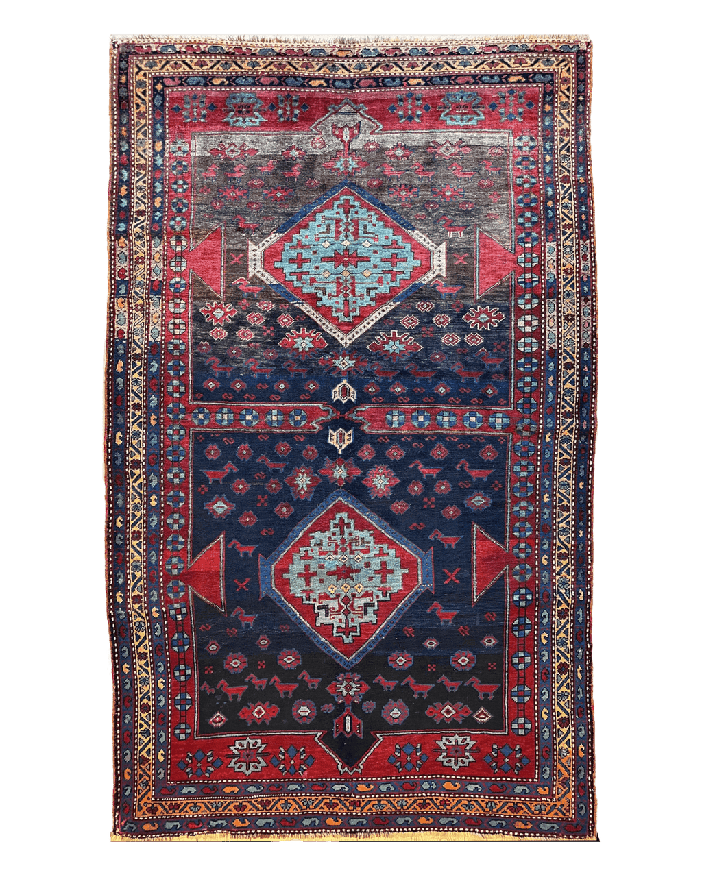 Antique 19th Century Handwoven Kazak Tribal Rug 5’ x 8’