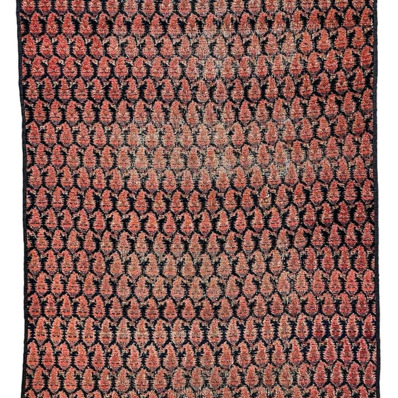 Antique All Over Paisley Kurdish Afshar Fragment Runner 3’3” x 7’7”