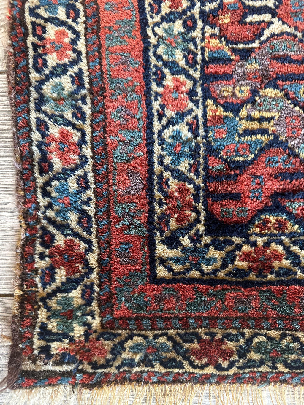Antique Natural Dyes Small Kurdish Square Decorative Hanging Rug - 22" X 24"