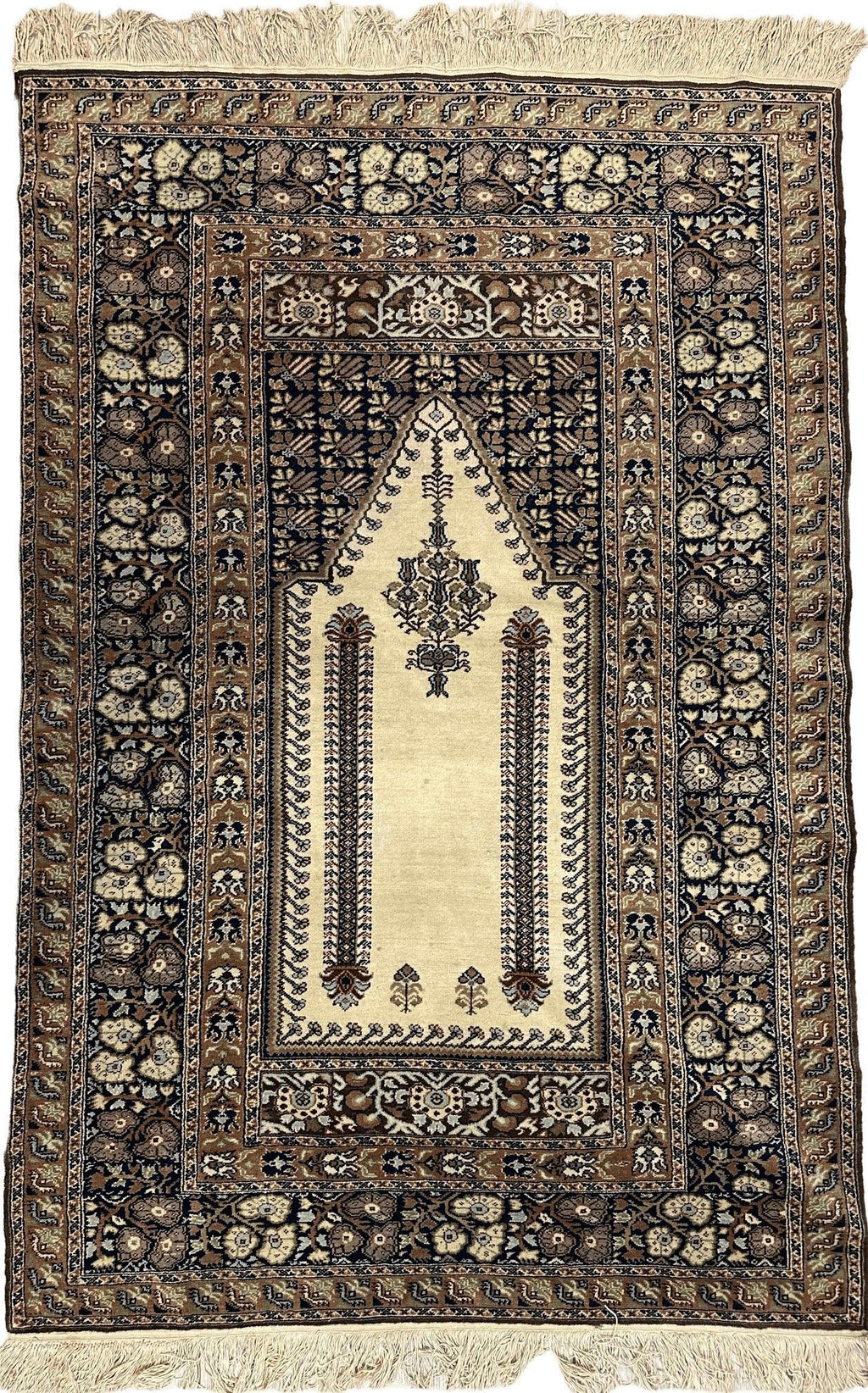 Antique Turkish Panderma Prayer Rug