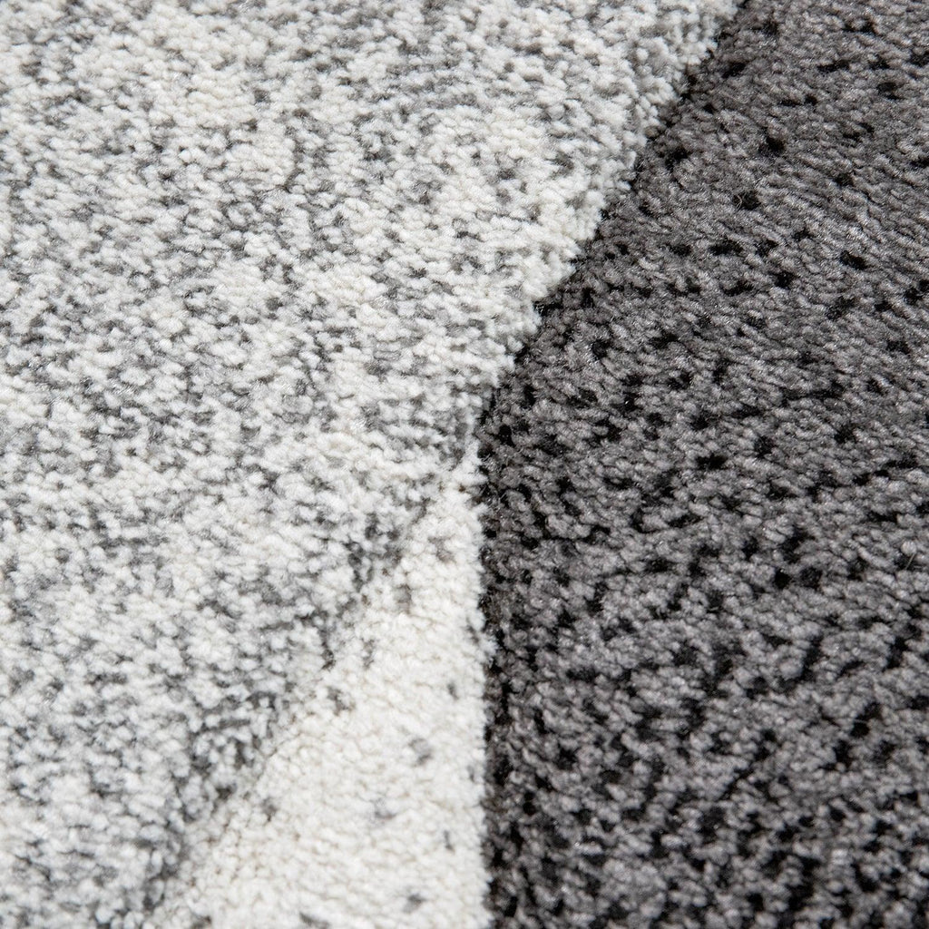 Living Room Rug Madeira Bordered with Geometric Pattern - Grey