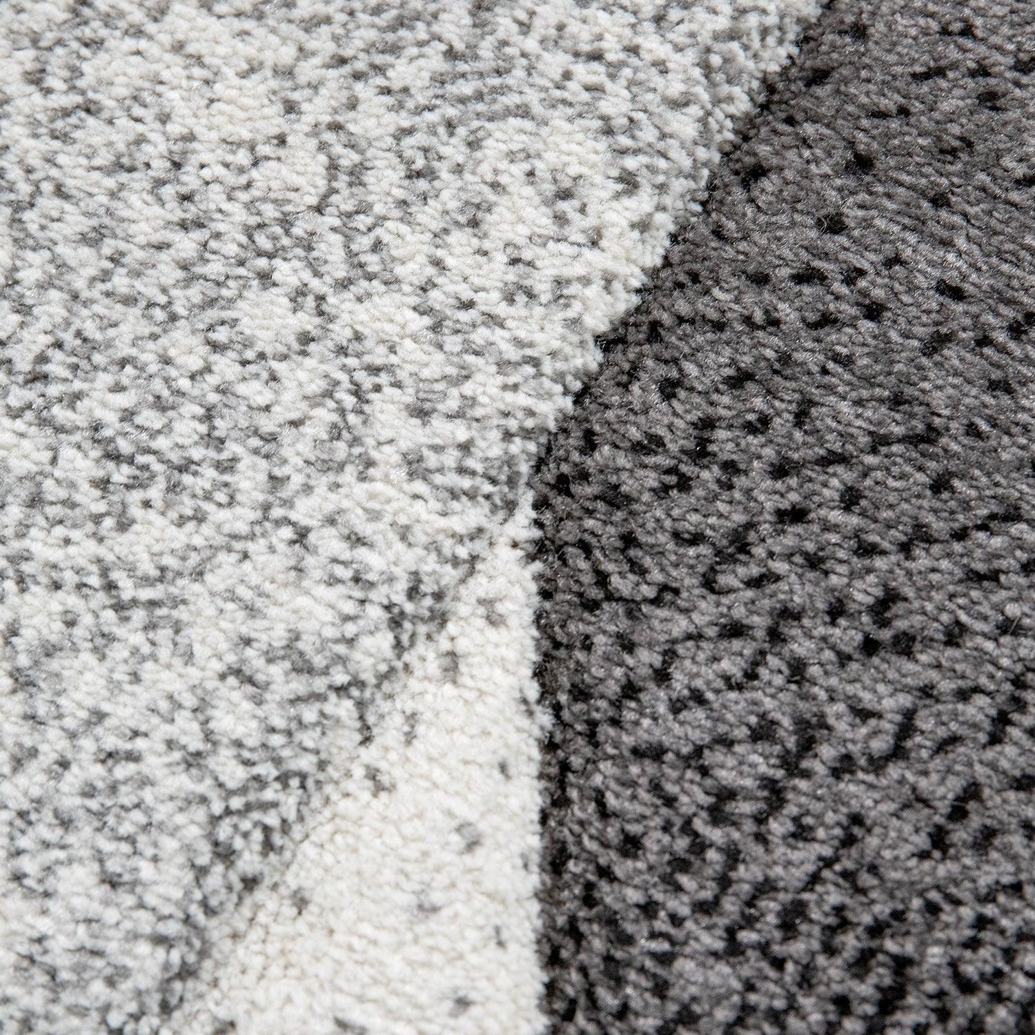 Living Room Rug Madeira Bordered with Geometric Pattern - Grey