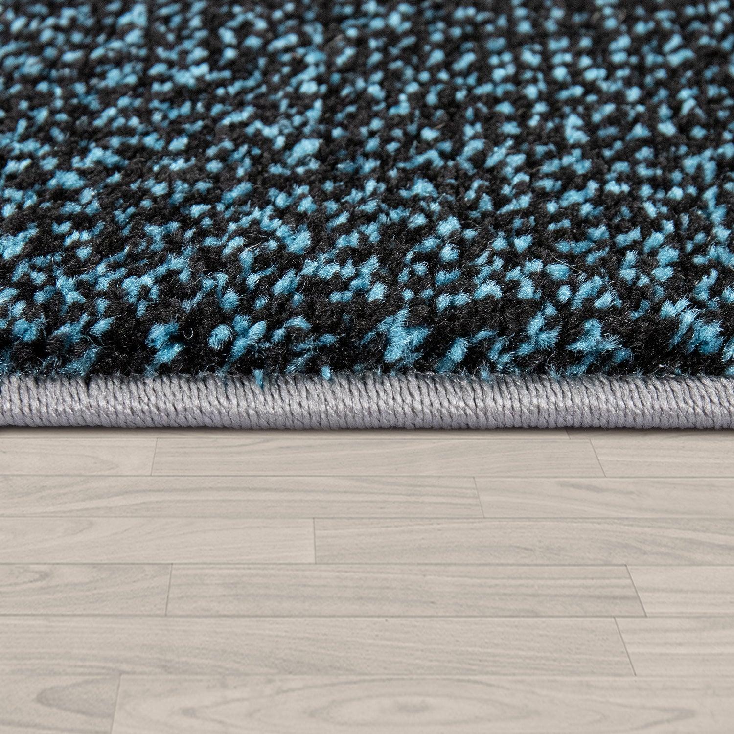 Living Room Rug Madeira Bordered with Geometric Pattern - Grey Blue