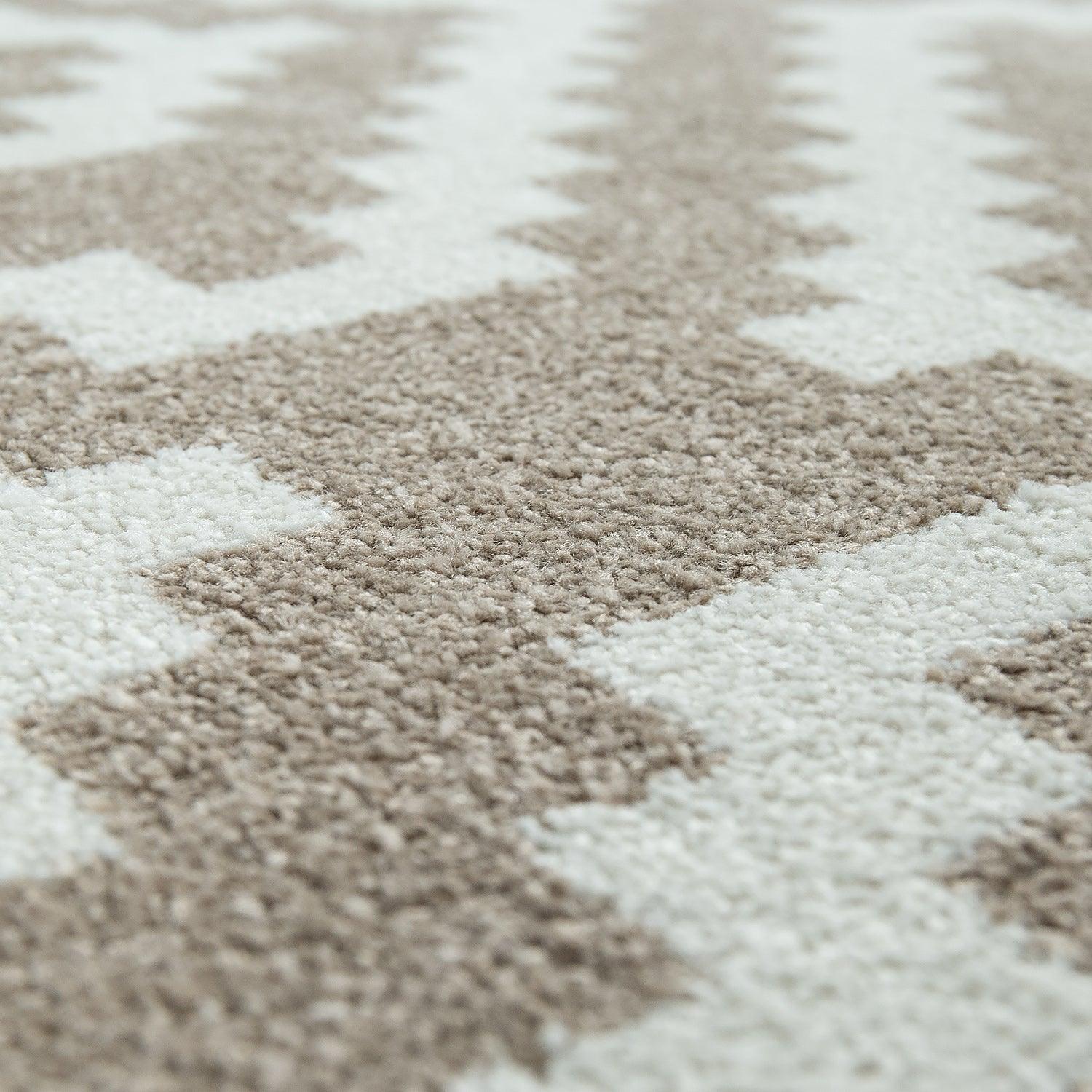 Area Rug Stella Moroccan Diamond Pattern - Pastel Beige White