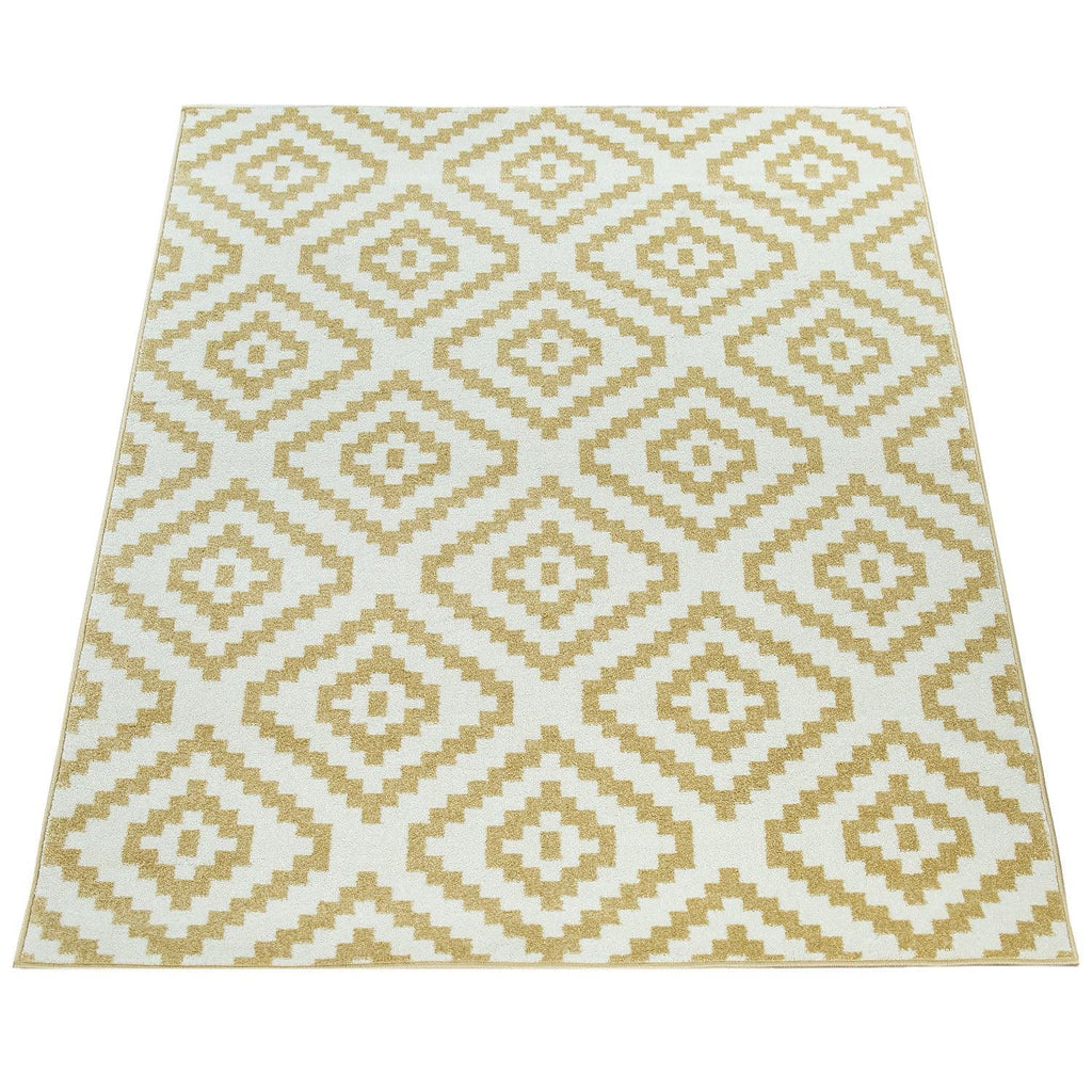 Area Rug Stella Moroccan Diamond Pattern - Pastel Yellow-White