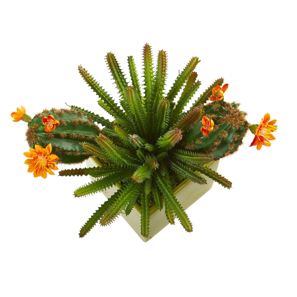 10” Mixed Succulent Artificial Plant in Green Planter